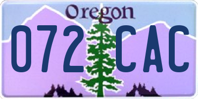 OR license plate 072CAC
