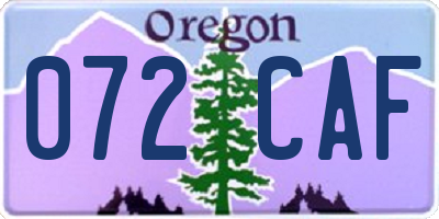 OR license plate 072CAF
