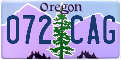 OR license plate 072CAG
