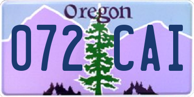 OR license plate 072CAI