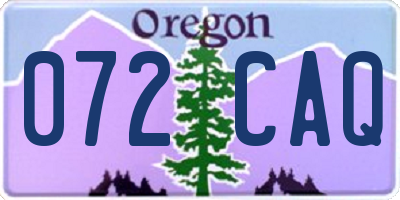 OR license plate 072CAQ