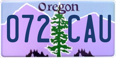 OR license plate 072CAU