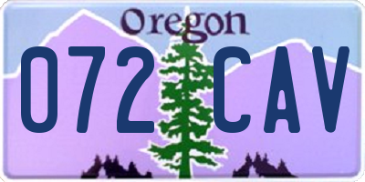 OR license plate 072CAV