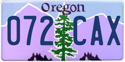 OR license plate 072CAX