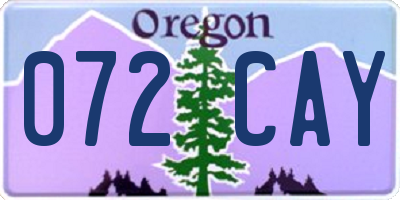 OR license plate 072CAY