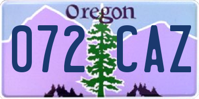 OR license plate 072CAZ