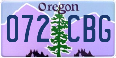 OR license plate 072CBG
