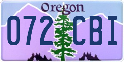 OR license plate 072CBI