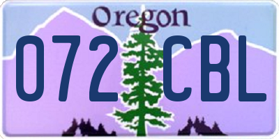 OR license plate 072CBL