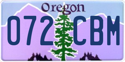 OR license plate 072CBM