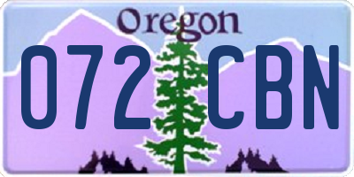 OR license plate 072CBN