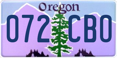 OR license plate 072CBO
