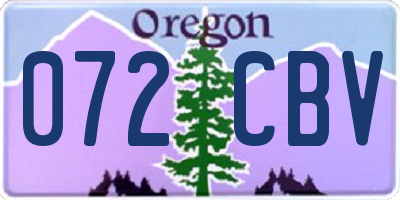 OR license plate 072CBV