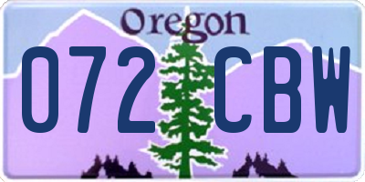 OR license plate 072CBW