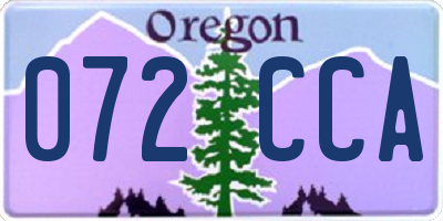 OR license plate 072CCA