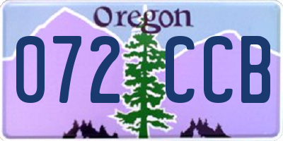 OR license plate 072CCB