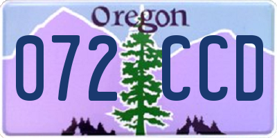 OR license plate 072CCD