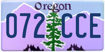 OR license plate 072CCE
