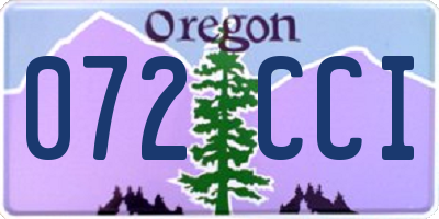 OR license plate 072CCI