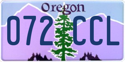 OR license plate 072CCL