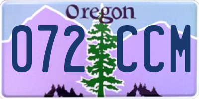 OR license plate 072CCM