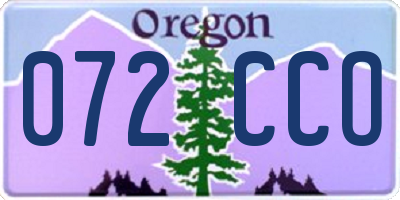 OR license plate 072CCO