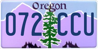 OR license plate 072CCU