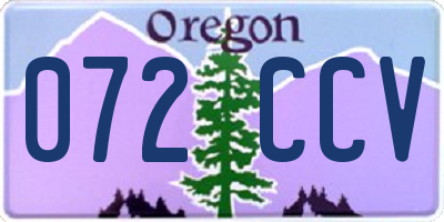 OR license plate 072CCV