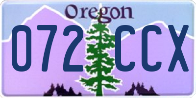 OR license plate 072CCX