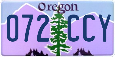OR license plate 072CCY
