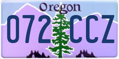OR license plate 072CCZ