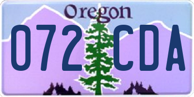 OR license plate 072CDA