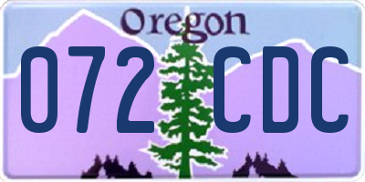 OR license plate 072CDC