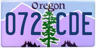 OR license plate 072CDE