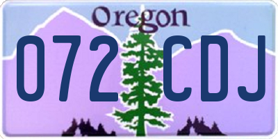 OR license plate 072CDJ