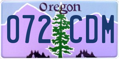 OR license plate 072CDM