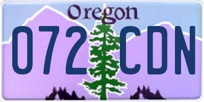 OR license plate 072CDN