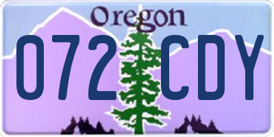 OR license plate 072CDY