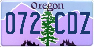 OR license plate 072CDZ