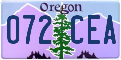 OR license plate 072CEA