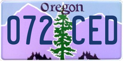 OR license plate 072CED
