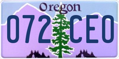 OR license plate 072CEO