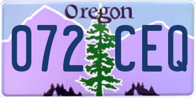 OR license plate 072CEQ
