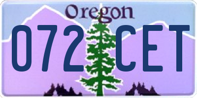 OR license plate 072CET