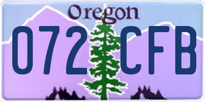 OR license plate 072CFB
