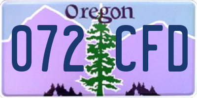 OR license plate 072CFD