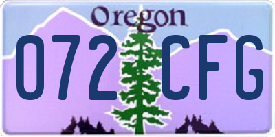 OR license plate 072CFG