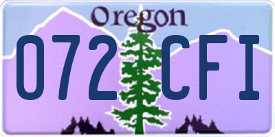 OR license plate 072CFI