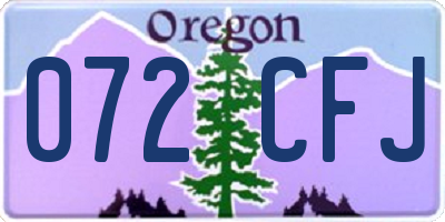 OR license plate 072CFJ
