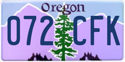OR license plate 072CFK
